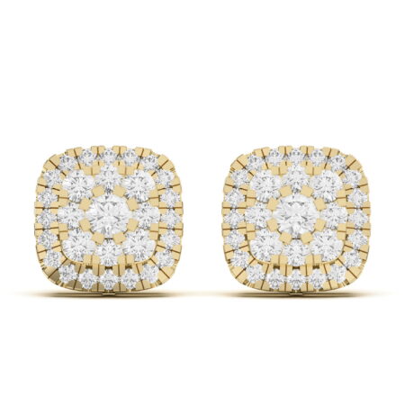 Men's Cushion Shaped Stud Earrings