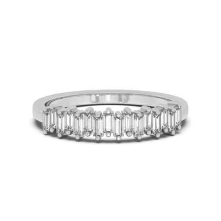 Baguette Accented Wedding Band
