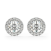 Round Cut Halo Stud Earrings