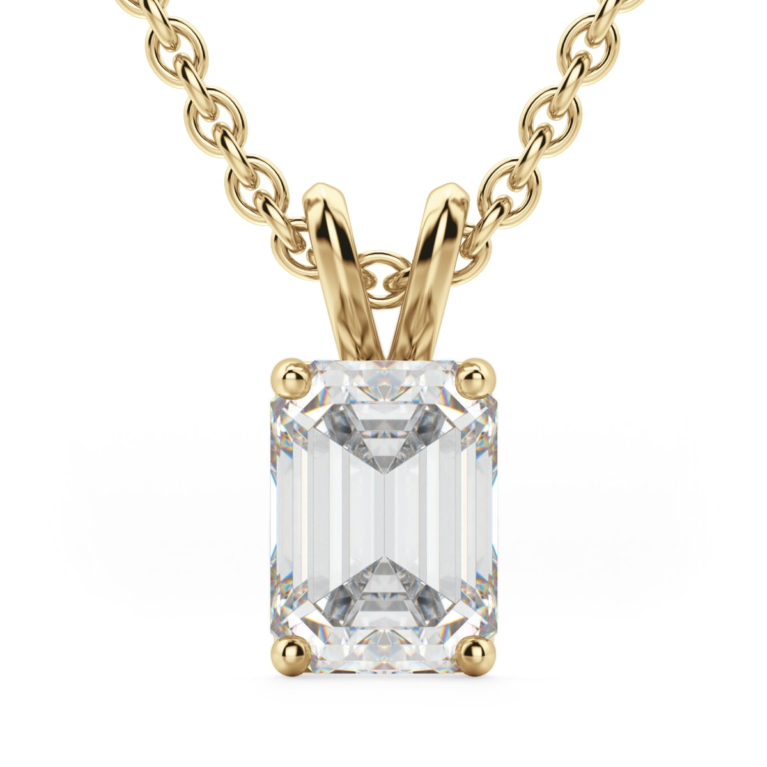 Basket Set Pendant Emerald Cut