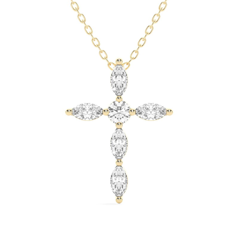 Marquise & Round Cross Pendant 0.50 tcw