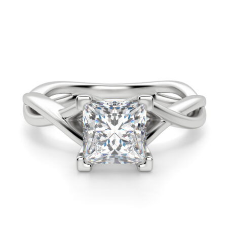 Twisted Classic Princess Cut Engagement Ring