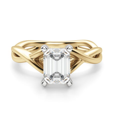 Twisted Classic Emerald Cut Engagement Ring