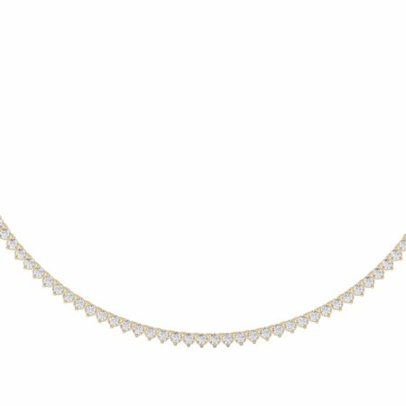 3 Prong Round Cut Tennis Necklace 13.00 tcw
