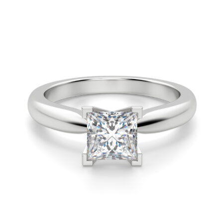 Tapered Classic Solitaire Princess Cut Engagement Ring