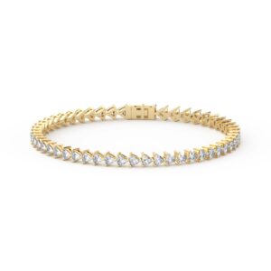 3 Prong Trillion Cut Tennis Bracelet 5.50 tcw