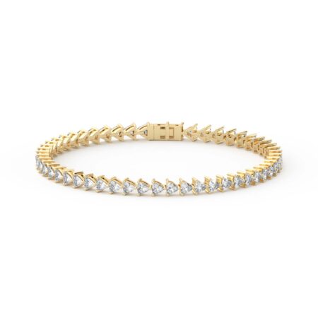 3 Prong Trillion Cut Tennis Bracelet 5.50 tcw
