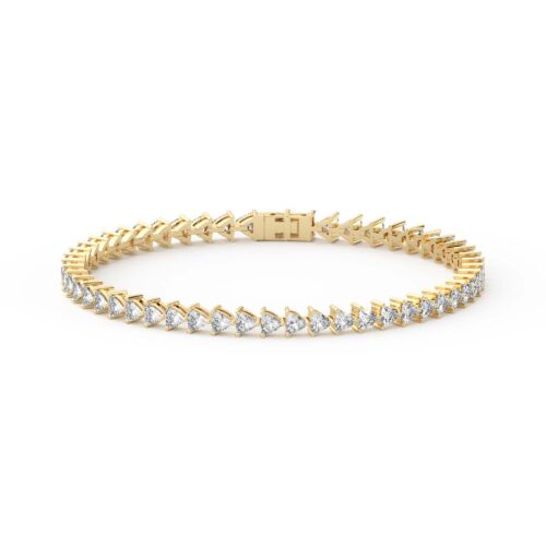 3 Prong Trillion Cut Tennis Bracelet 5.50 tcw