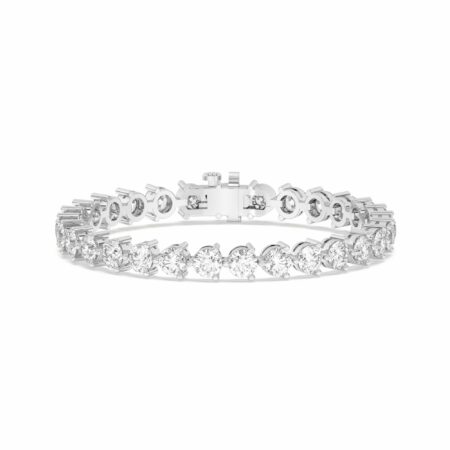 Bold 3 Prong Round Cut Tennis Bracelet 14.50 tcw