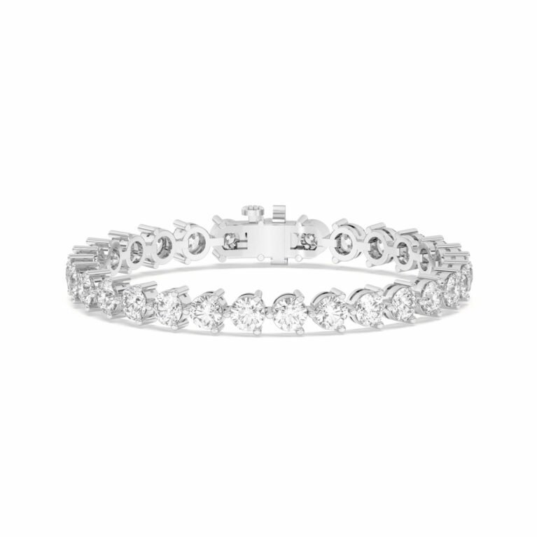 Bold 3 Prong Round Cut Tennis Bracelet 14.50 tcw