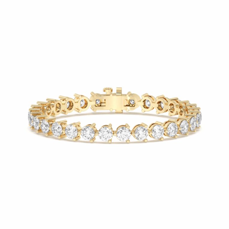 Bold 3 Prong Round Cut Tennis Bracelet 14.50 tcw