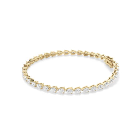 3 Prong Pear Cut Tennis Bracelet 7.00 tcw