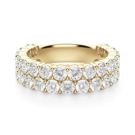 2.70 MM Round Cut Pave Half Eternity Band