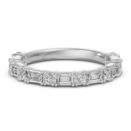 2.50 MM Round and Emerald Cut Half Eternity Band