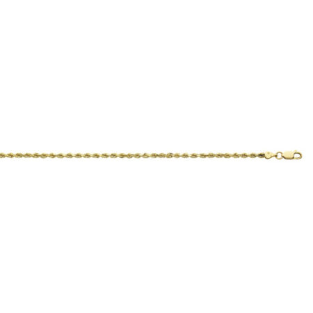 14K Yellow Gold Rope Link Chain Bracelet 2.80 MM