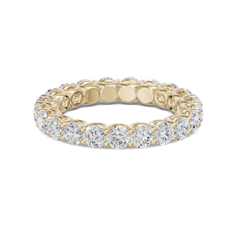3.00 MM Round Cut Scallop Set Eternity Band