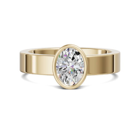 Bezel Bold Oval Cut Engagement Ring