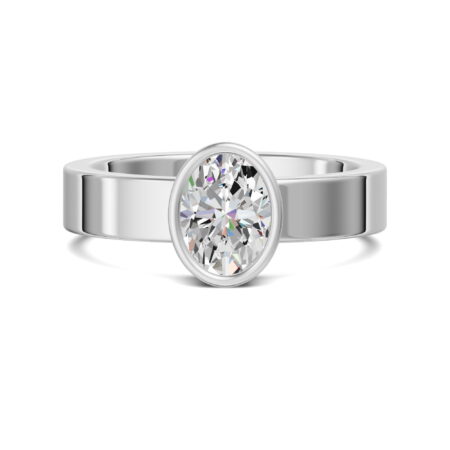 Bezel Bold Oval Cut Engagement Ring