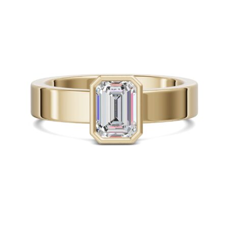 Bezel Bold Emerald Cut Engagement Ring