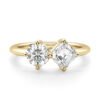 Toi et Moi Round and Asscher Cut Ring