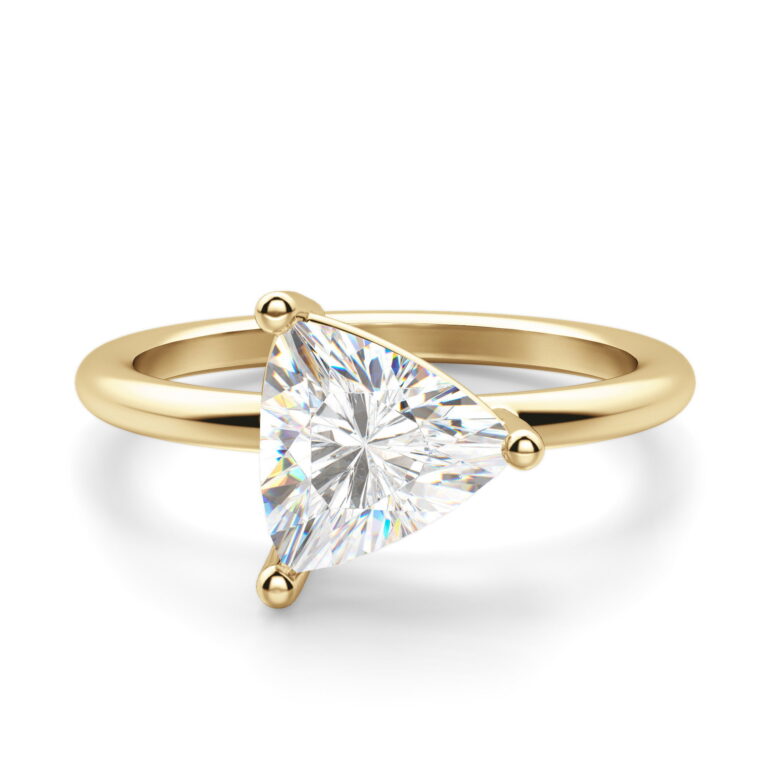 East West Classic Basket Trillion Cut Engagement Ring