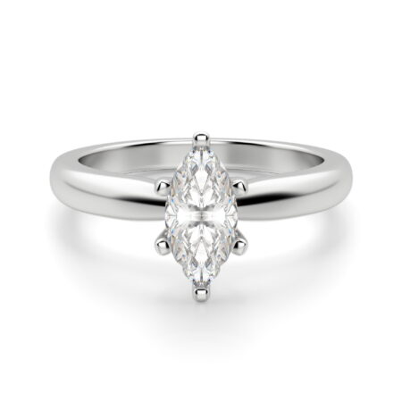 Tapered Classic Solitaire Marquise Cut Engagement Ring