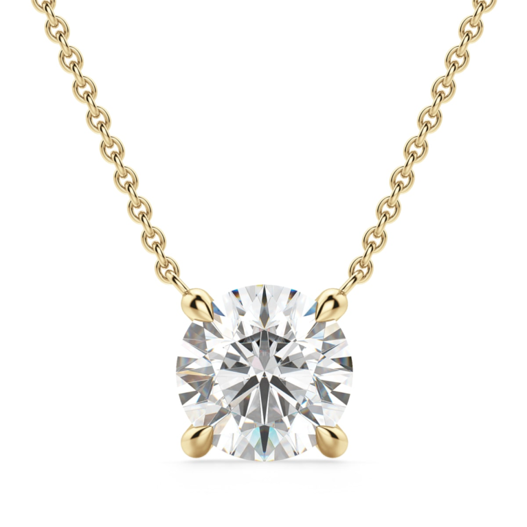 Claw Prong Necklace Round Cut