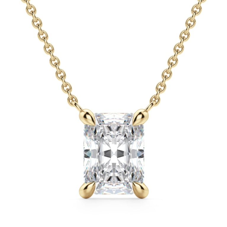 Claw Prong Necklace Radiant Cut