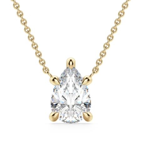 Claw Prong Necklace Pear Cut