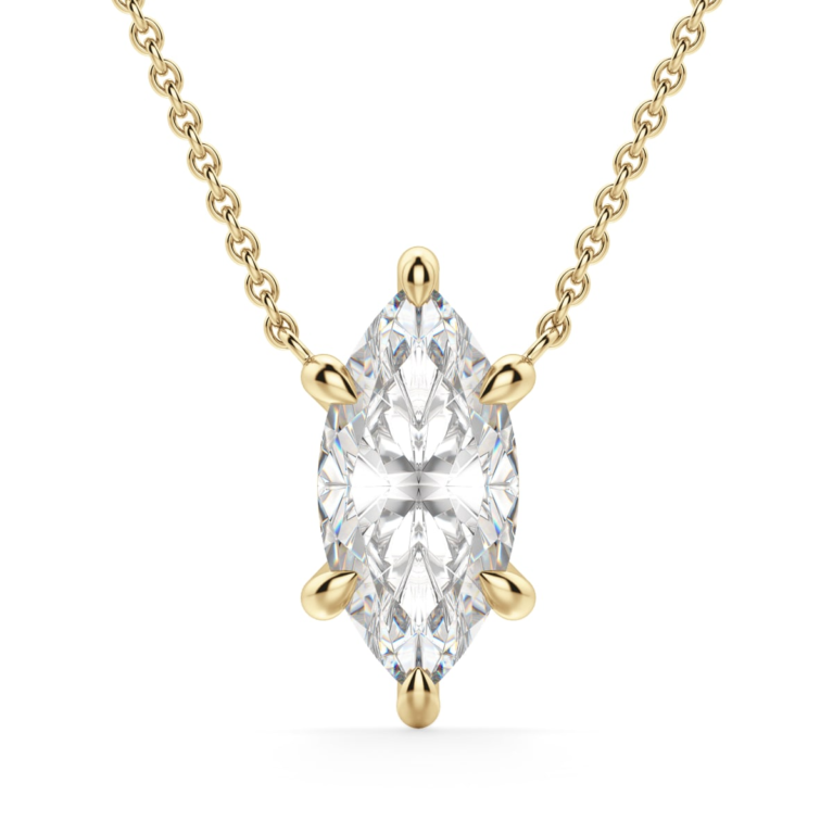 Claw Prong Necklace Marquise Cut