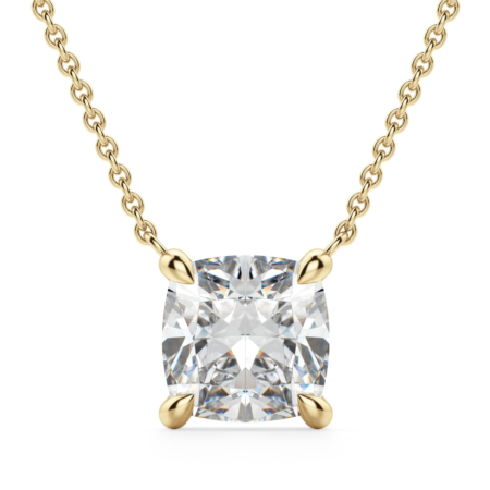 Claw Prong Necklace Cushion Cut