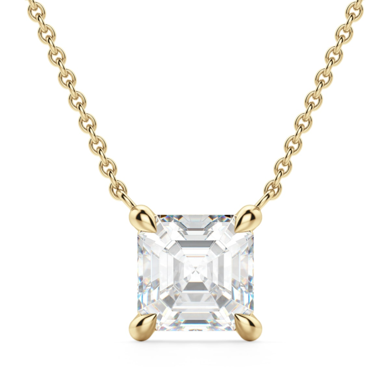Claw Prong Necklace Asscher Cut