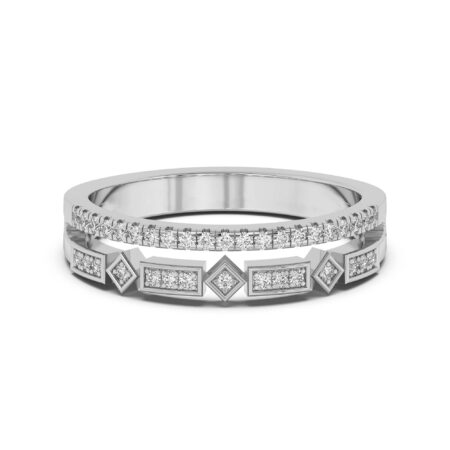 Double Row Fashion Wedding Band