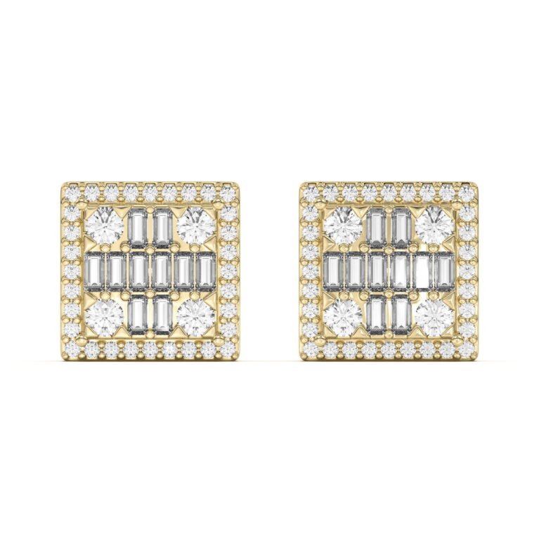 Men's Square Stud Earrings
