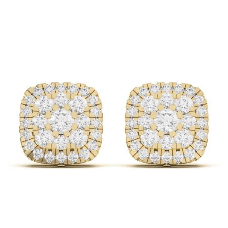 Men's Cushion Shaped Stud Earrings