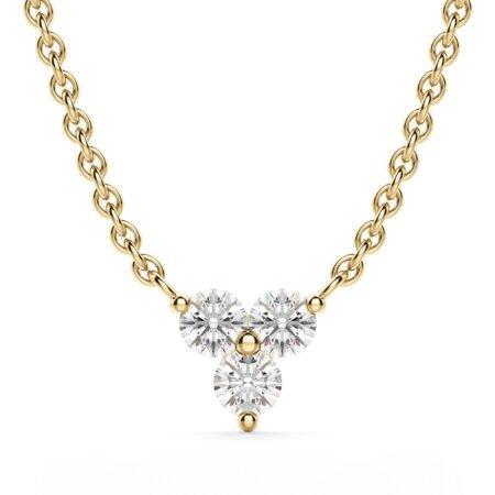 Three Stone Cluster Necklace