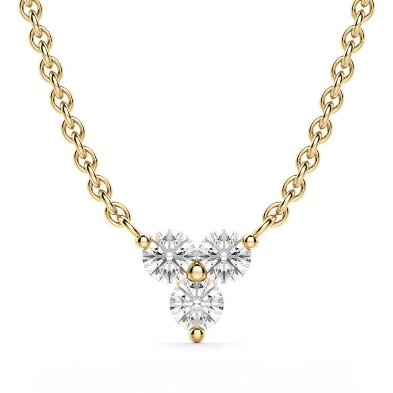 Three Stone Cluster Necklace