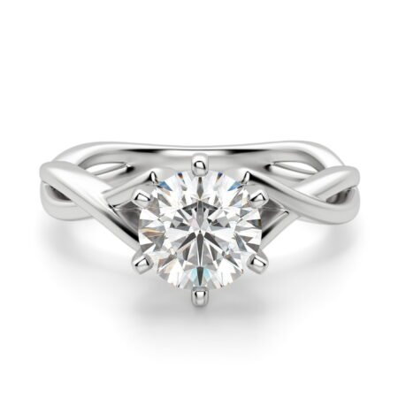 Twisted Classic Round Cut Engagement Ring