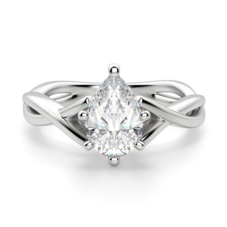 Twisted Classic Pear Cut Engagement Ring