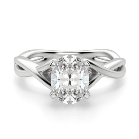 Twisted Classic Oval Cut Engagement Ring