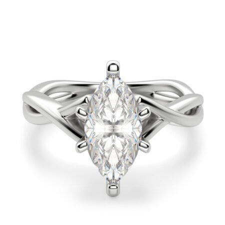 Twisted Classic Marquise Cut Engagement Ring