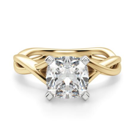 Twisted Classic Cushion Cut Engagement Ring