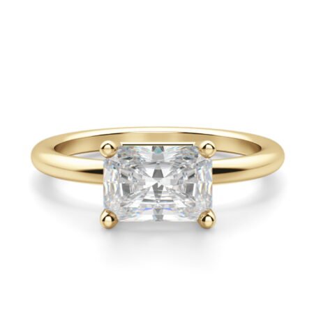 East West Classic Basket Radiant Cut Engagement Ring