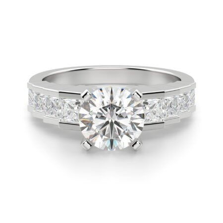 Cinderella Staircase Round Cut Engagement Ring