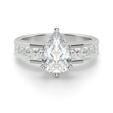 Cinderella Staircase Pear Cut Engagement Ring