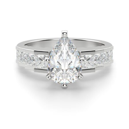 Cinderella Staircase Pear Cut Engagement Ring