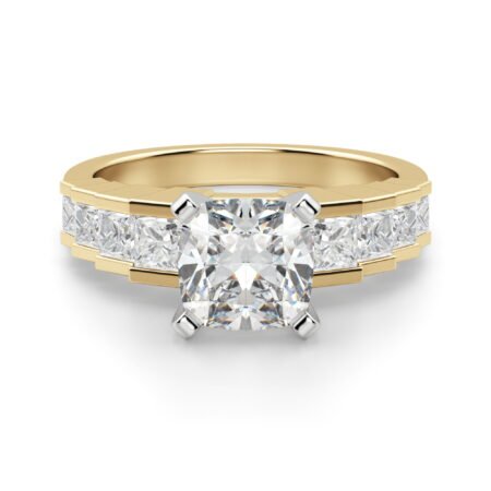 Cinderella Staircase Cushion Cut Engagement Ring