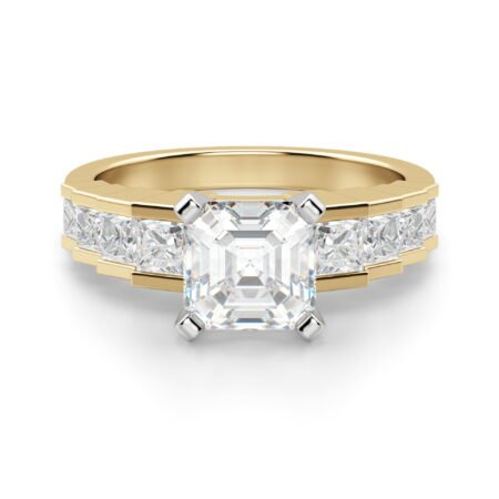 Cinderella Staircase Asscher Cut Engagement Ring