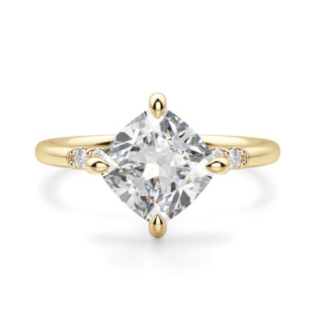 Kite Set Accented Cushion Cut Engagement Ring