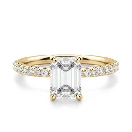 Arezzo Accented Emerald Cut Engagement Ring
